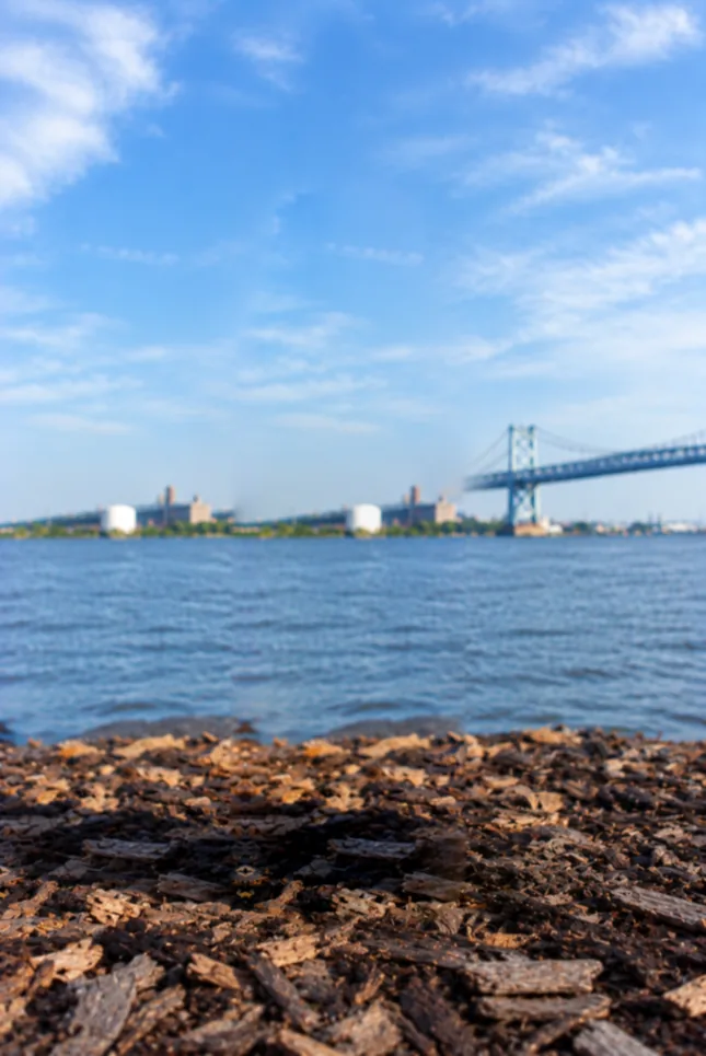 The Delaware River and Ben Franklin Bridge in Philadelphia